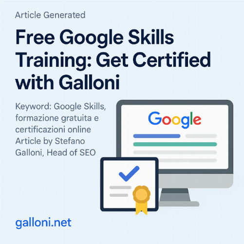 Free Google Skills Training: Get Certified with Galloni